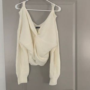 Cream colored sweater crop top